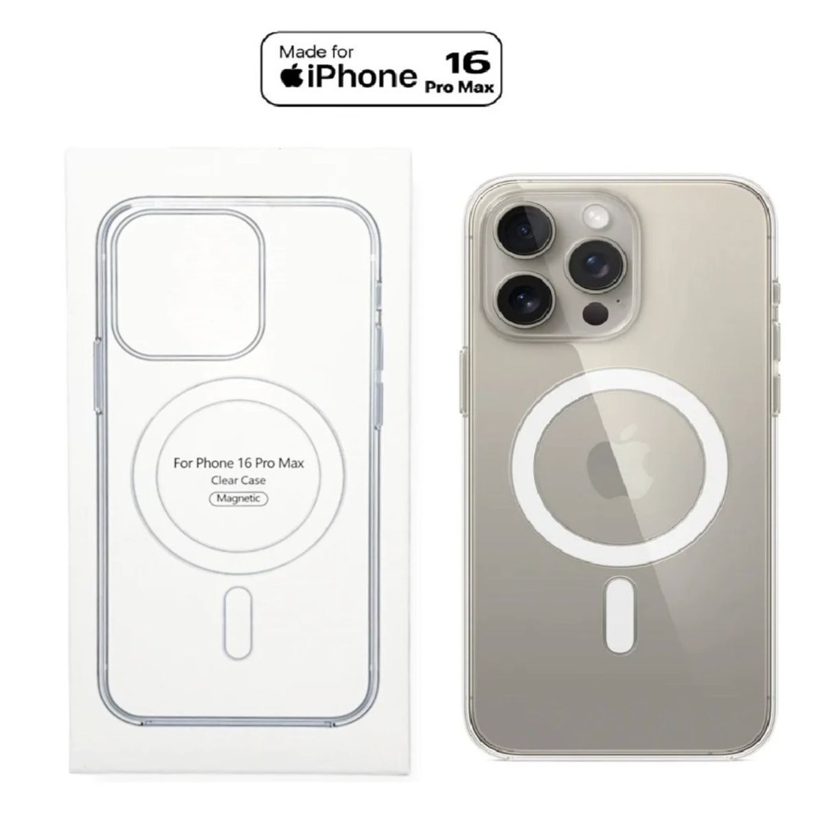 GENERICO - Apple funda transparente para iPhone 16 Pro Max