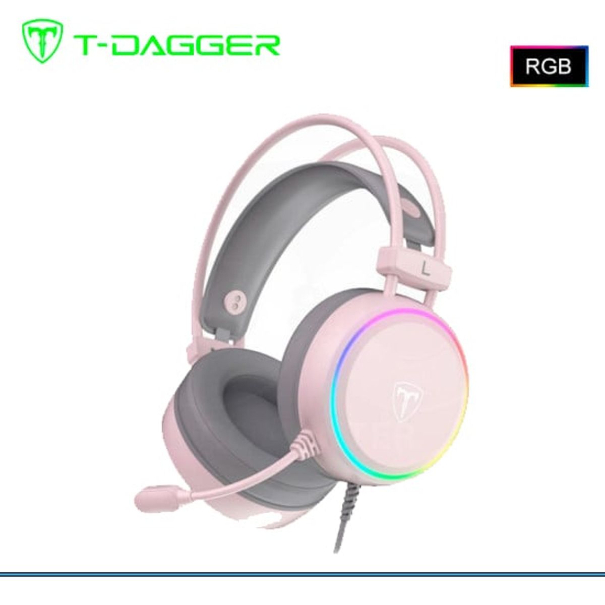 T-DAGGER - Audífonos Gamer T-Dagger SONA PINK T-RGH304P