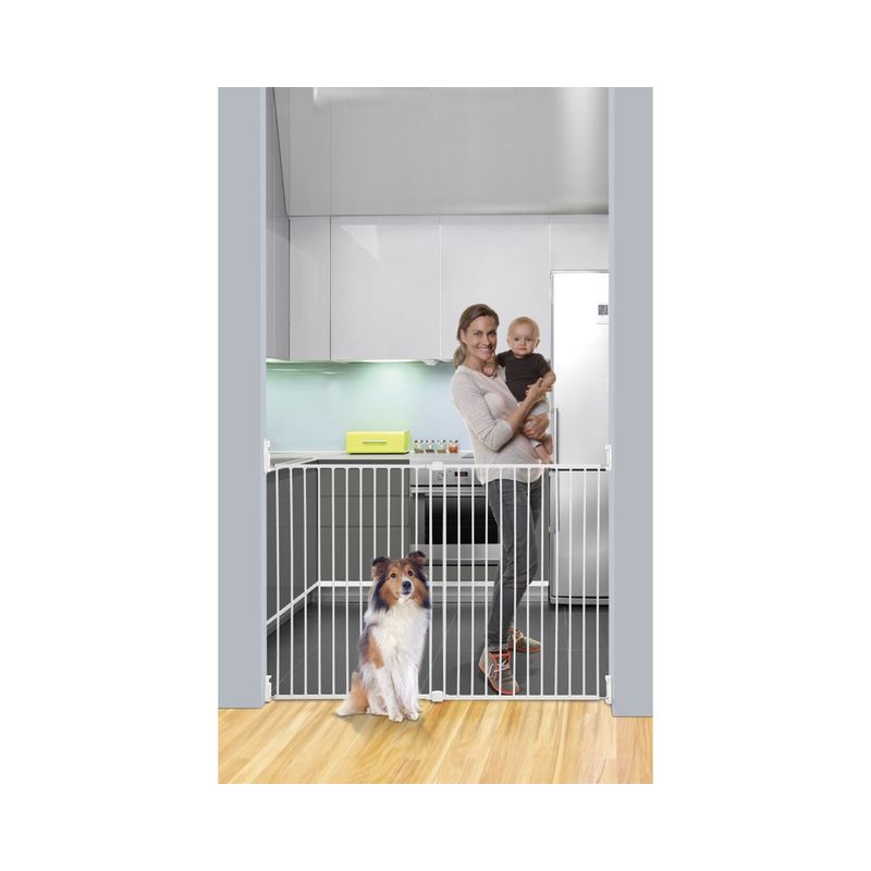 DREAMBABY - Reja Portatil para mascotas Broadway Xtra-Tall 76 - Ancho135 cm - Blanco