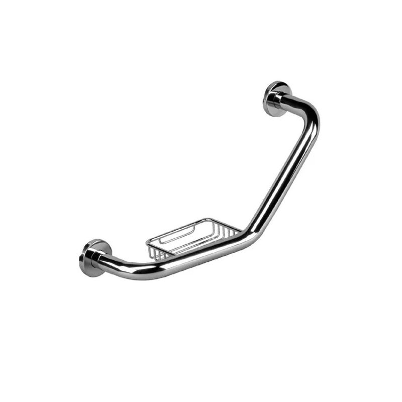GENERICO - Barra De Ducha Angular Pulida Con Jabonera 42 CM