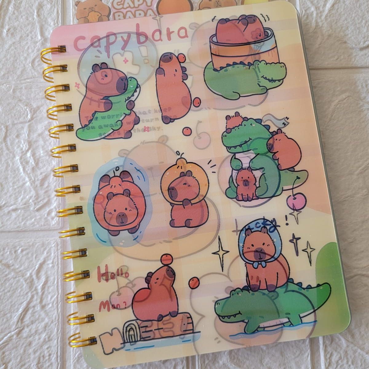 GENERICO - Cuaderno capibara anillado pasta holografica