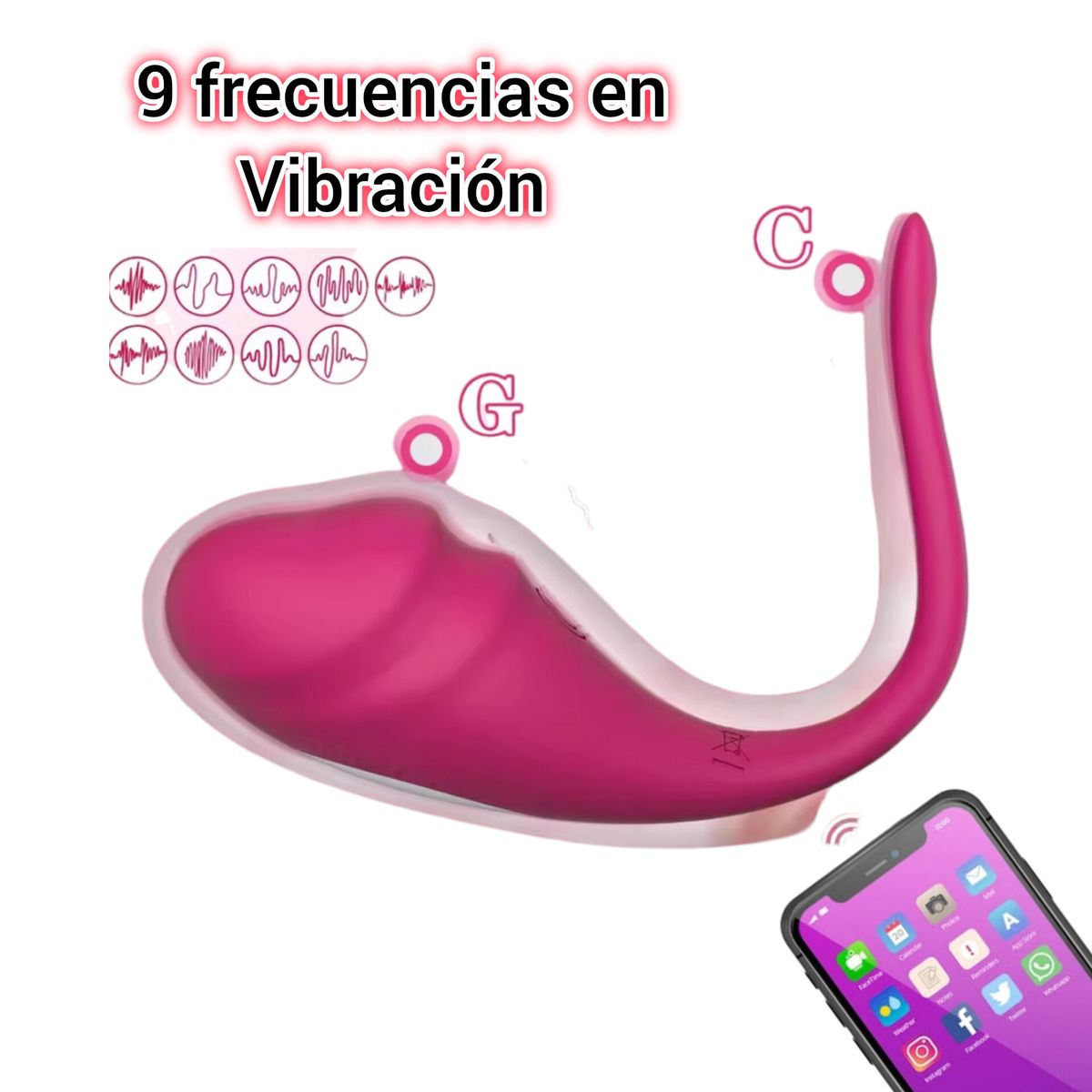 GENERICO - VIBRADOR CONSOLADOR CON APP CONTROL A DISTANCIA