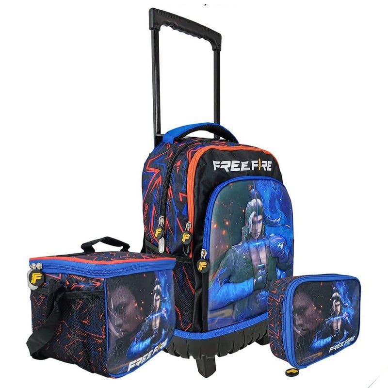 SCOOL - Set Scool Magic Mochirueda Lonchera Cartuchera Free Fire 3D