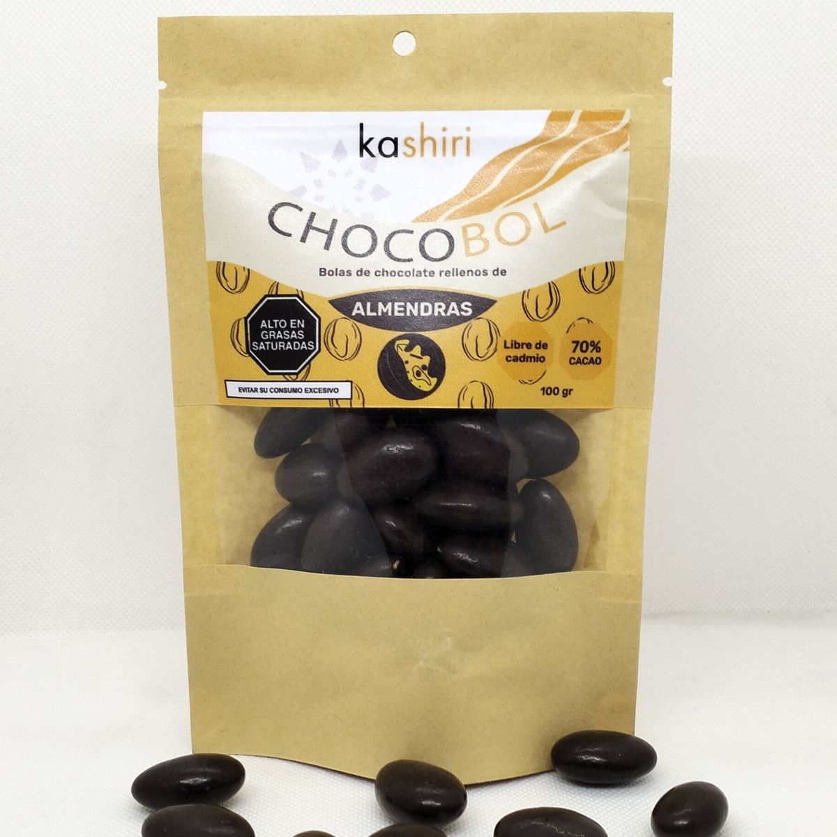 KASHIRI - Almendras cubierto de Cacao 70% 100gr - Chocobol