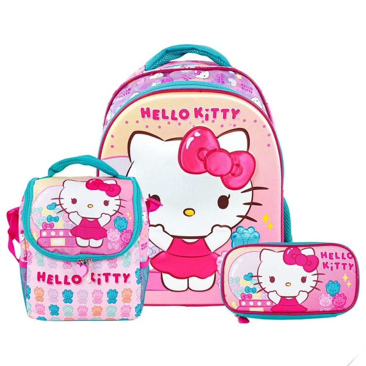 SCOOL - Scool Magic Mochila A4 Lonchera Cartuchera Hello Kitty 3D