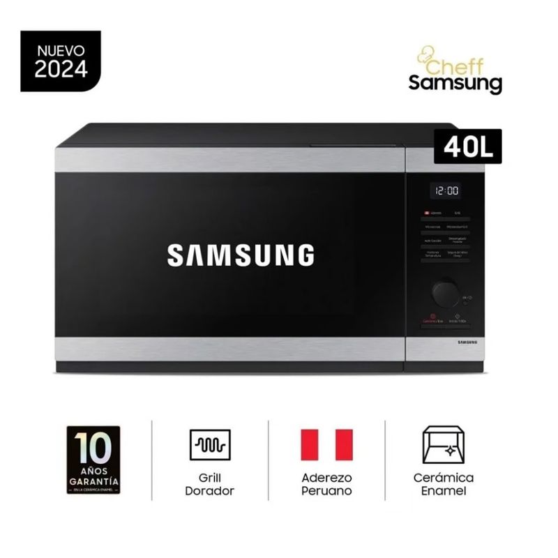 SAMSUNG - Horno Microondas Samsung 40L Acero Inoxidable Grill - MG40DG5524ATPE
