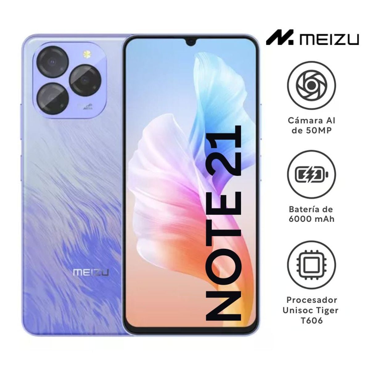GENERICO - Celular MEIZU Note 21 Dual SIM 4GB RAM 256GB 6.74" Azul