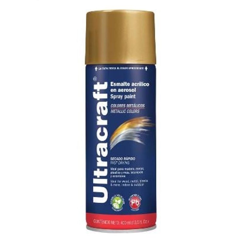 GENERICO - PINTURA EN SPRAY DORADO METÁLICO 400ML, ULTRACRAFT 40039