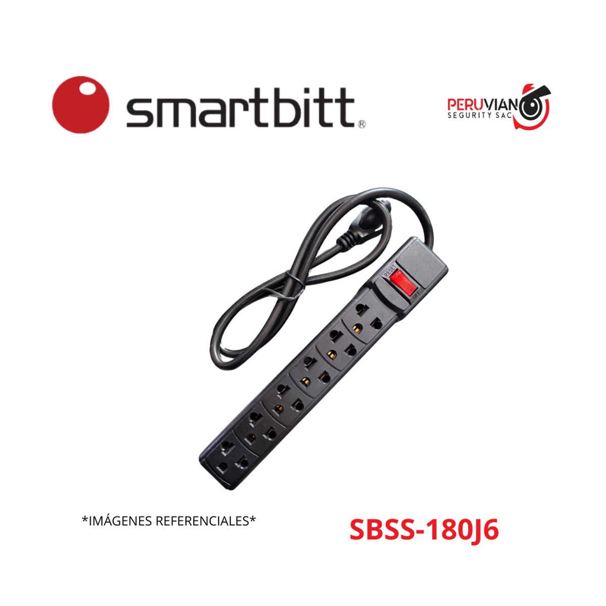 GENERICO - ESTABILIZADOR SUPRESOR DE PICO  6 TOMAS 180J 15A   (Superior a Forza)