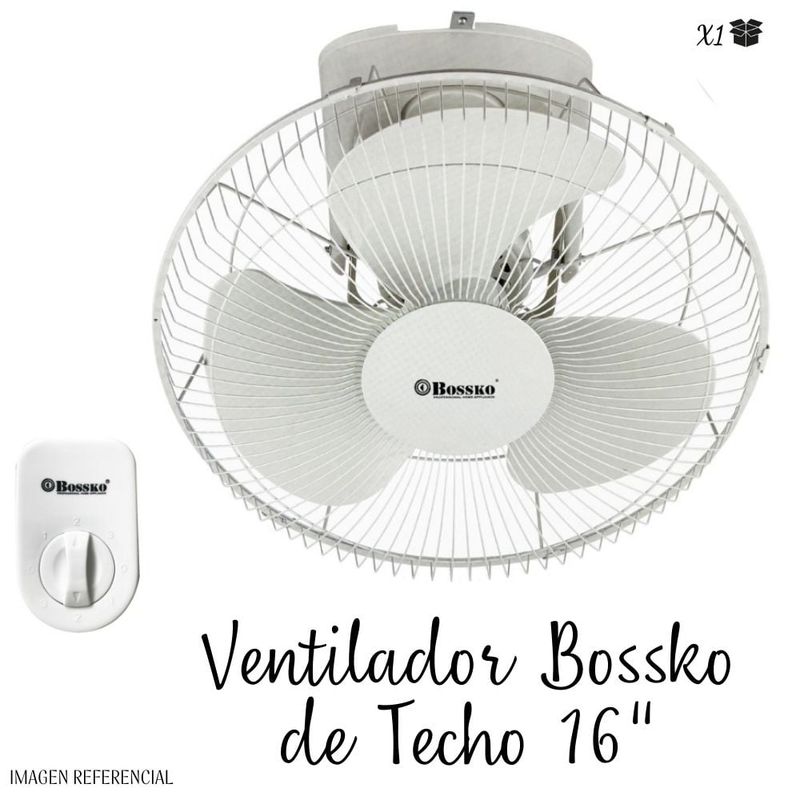 BOSSKO - Ventilador de Techo Orbital Bossko 16” Blanco - BK-8454VT