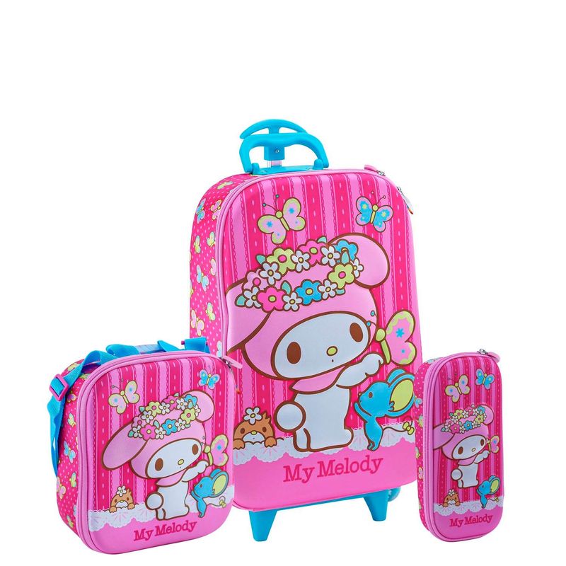 SCOOL - SET MOCHILA MY MELODY OFICIO MALETA RUEDAS ESCALADORA NIÑA 3 PIEZAS