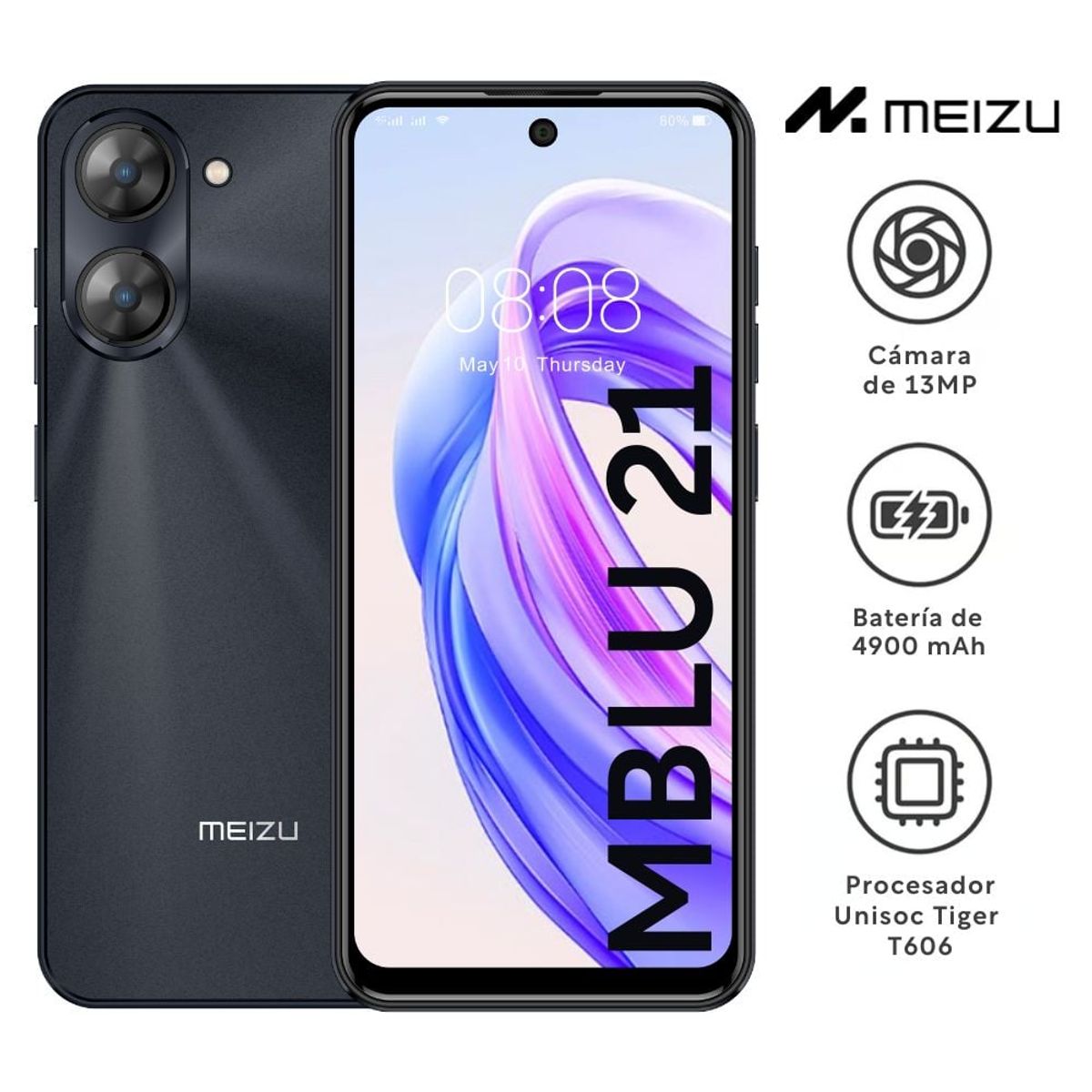 GENERICO - Celular MEIZU Mblu 21 6GB RAM 128GB 6.79" Negro Dual SIM