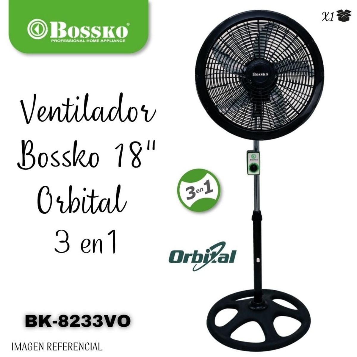 BOSSKO - Ventilador Orbital Bossko de 18” 3 en 1 de 250watts - BK-8233VO