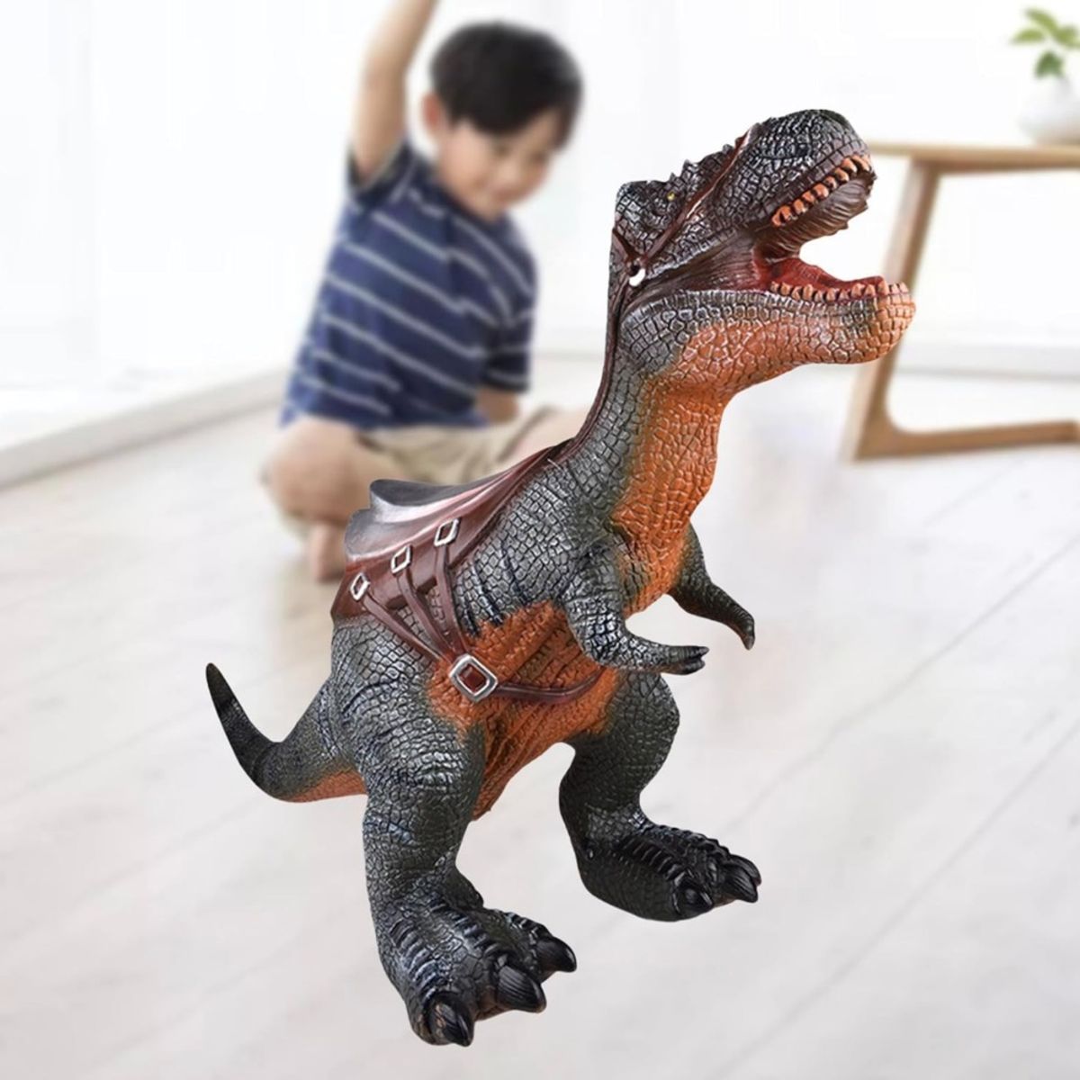 GENERICO - Dinosaurio de goma a tamaño grande para niños  tiranosaurio