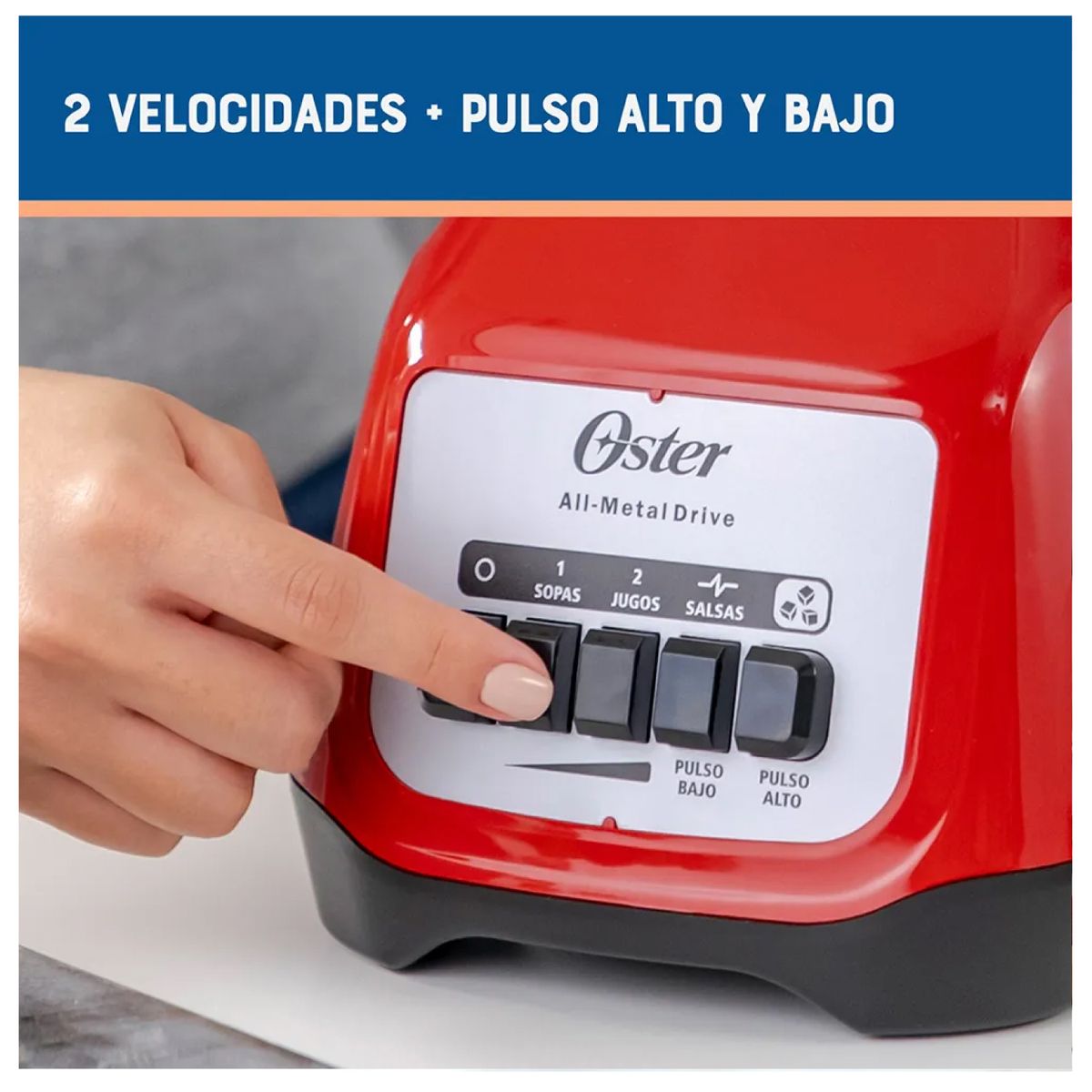 OSTER - LICUADORA OSTER 2 VELOCIDADES MAS PULSO Y VASO DE VIDRIO BLSTKAGMPB