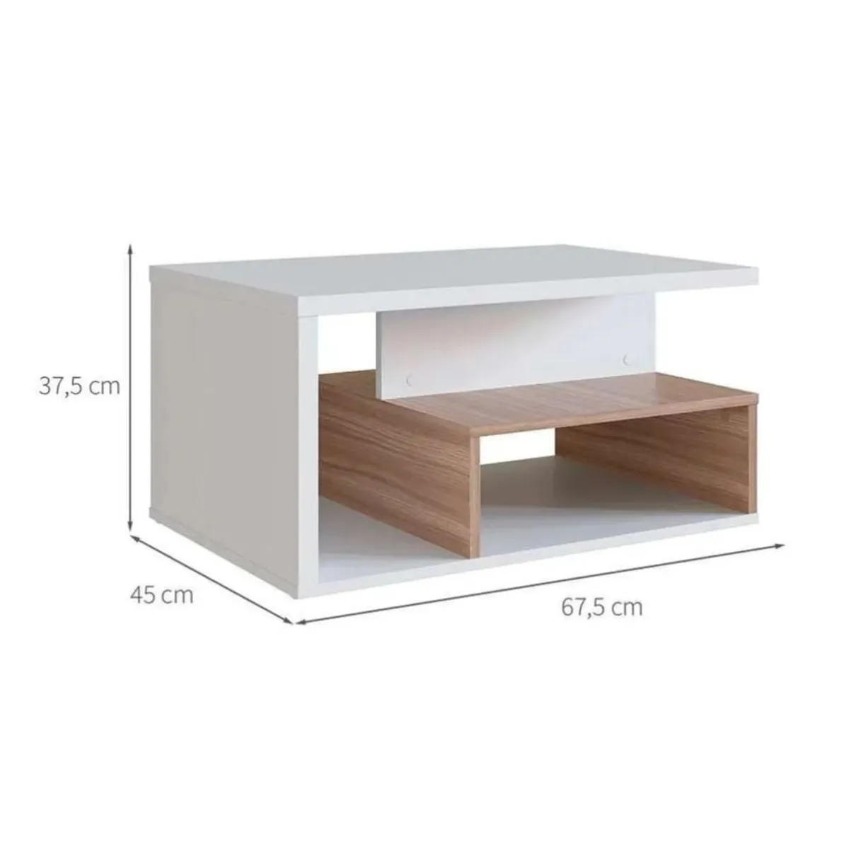 GENERICO - Mesa de Centro Aatto Color Duna y Blanco - Muebles Gaudi