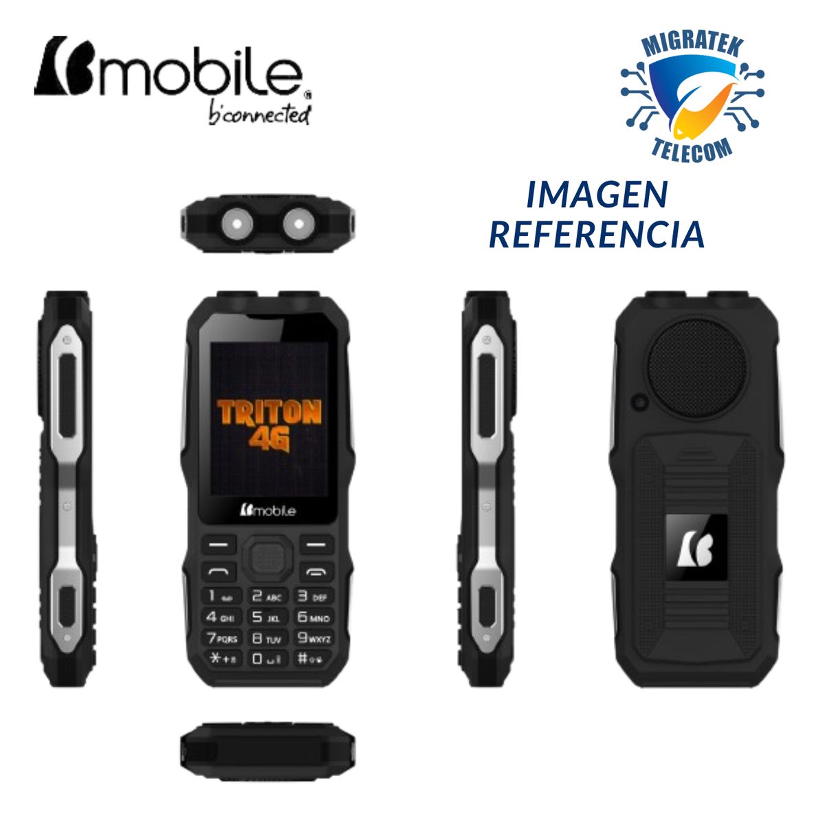 BMOBILE - Teléfono Movil Bmobile TRITON 4G Dual SIM - Radio FM - Color Negro