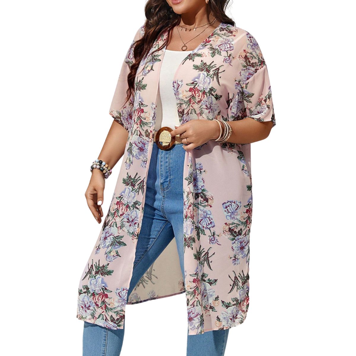 KAST PE - Kimono Capa larga estampado floral Maritza - Talla XL