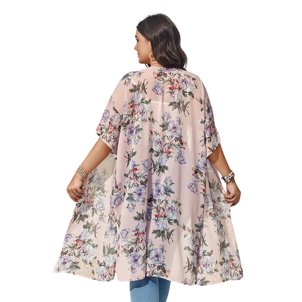 KAST PE - Kimono Capa larga estampado floral Maritza - Talla XL
