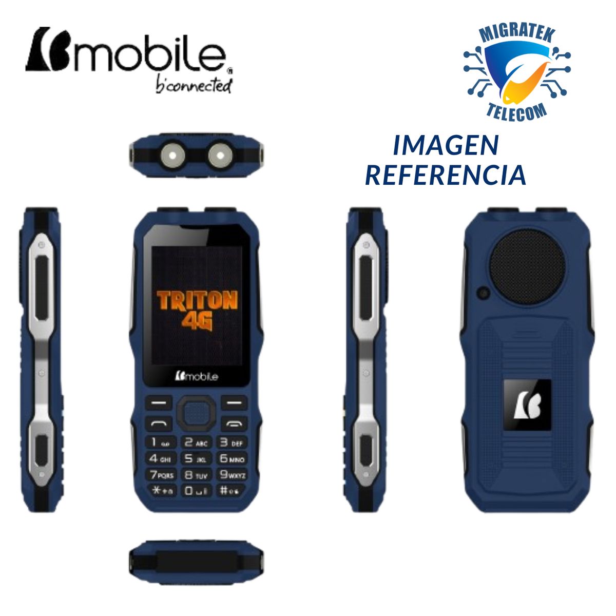 BMOBILE - Teléfono Movil Bmobile TRITON 4G Dual SIM - Radio FM - Color Azul