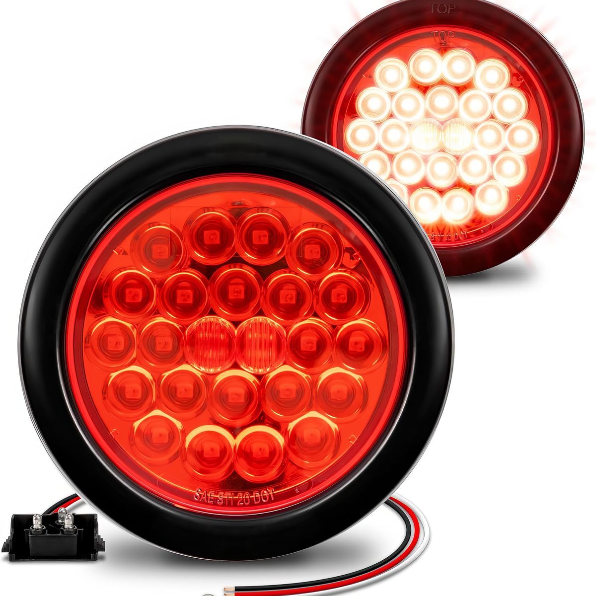 GENERICO - Faro Posterior 24 Led Redondo 12/24V Rojo
