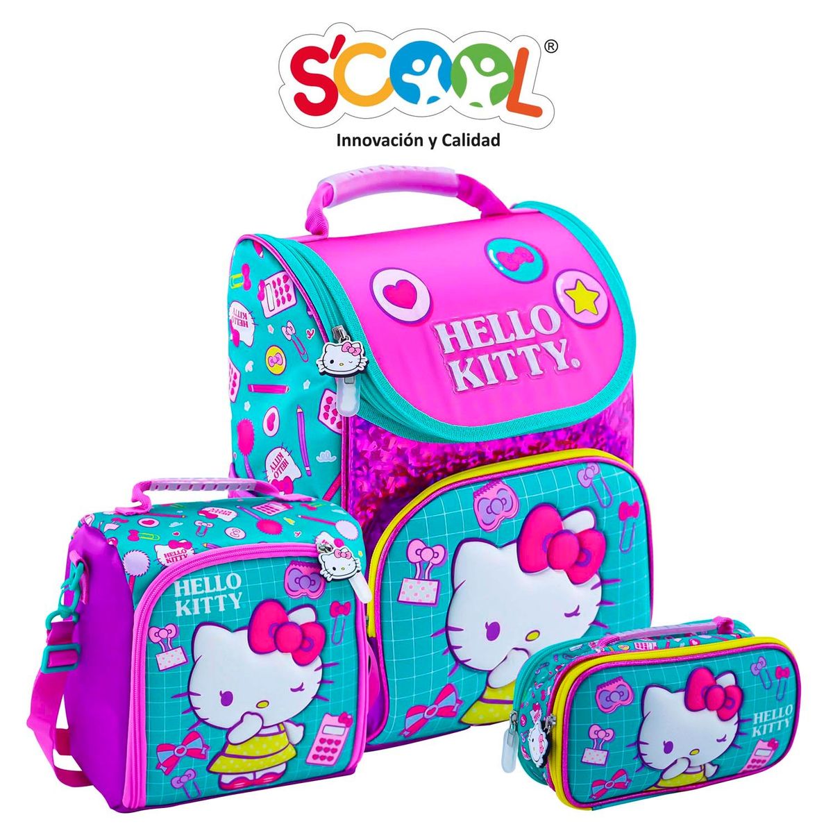 SCOOL - Set Mochila Pick Hello Kitty Magic Premium - Scool