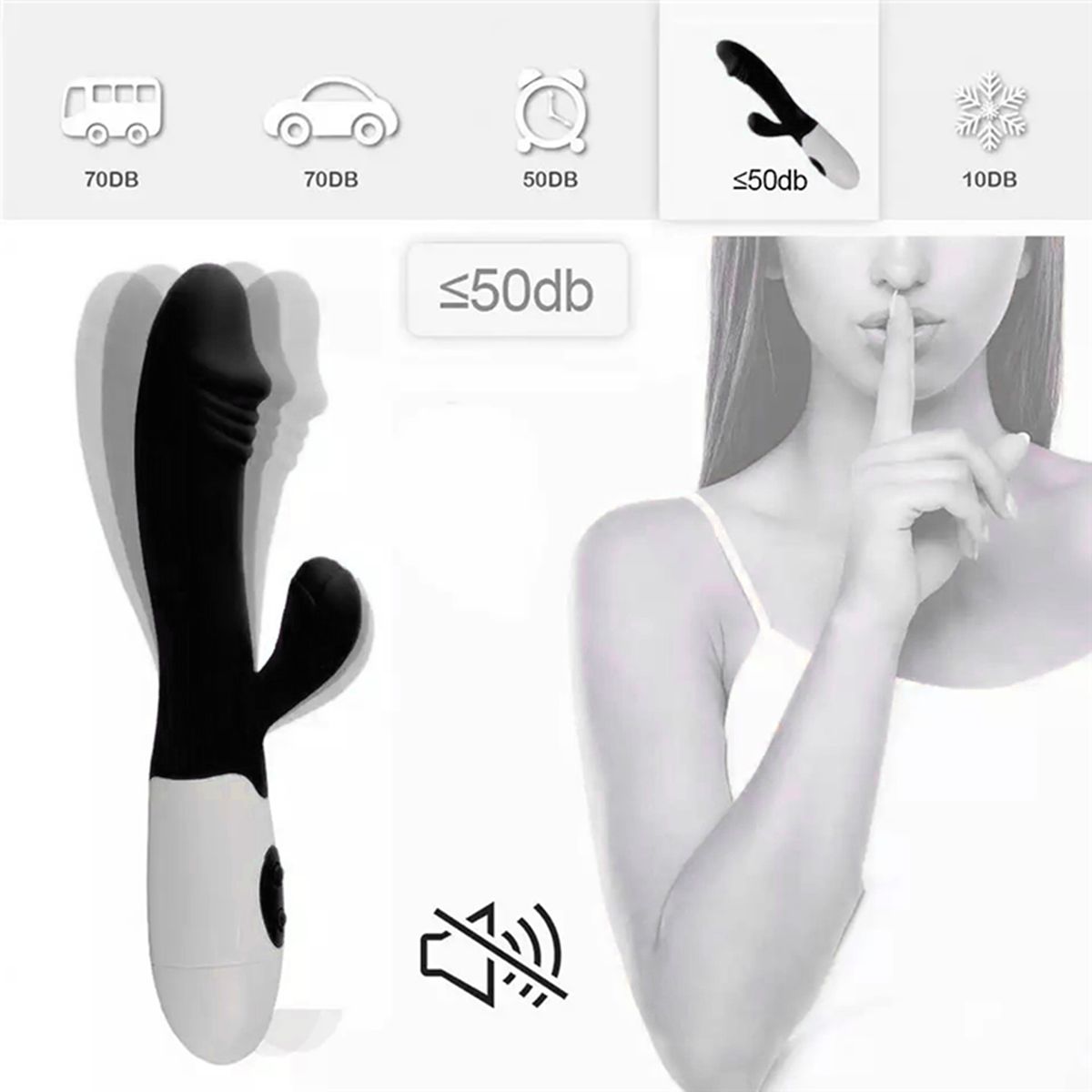 GAUDENS - Dildo vibrador estimulador - Negro