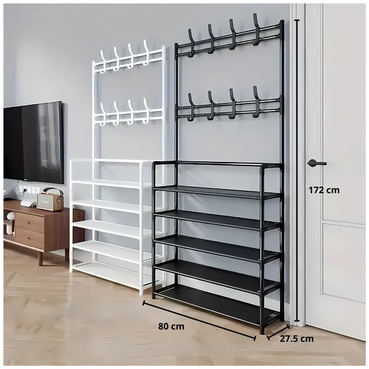 GENERICO - Estante Organizador Zapatera Multiusos 5 Niveles 172x80x275 - Negro