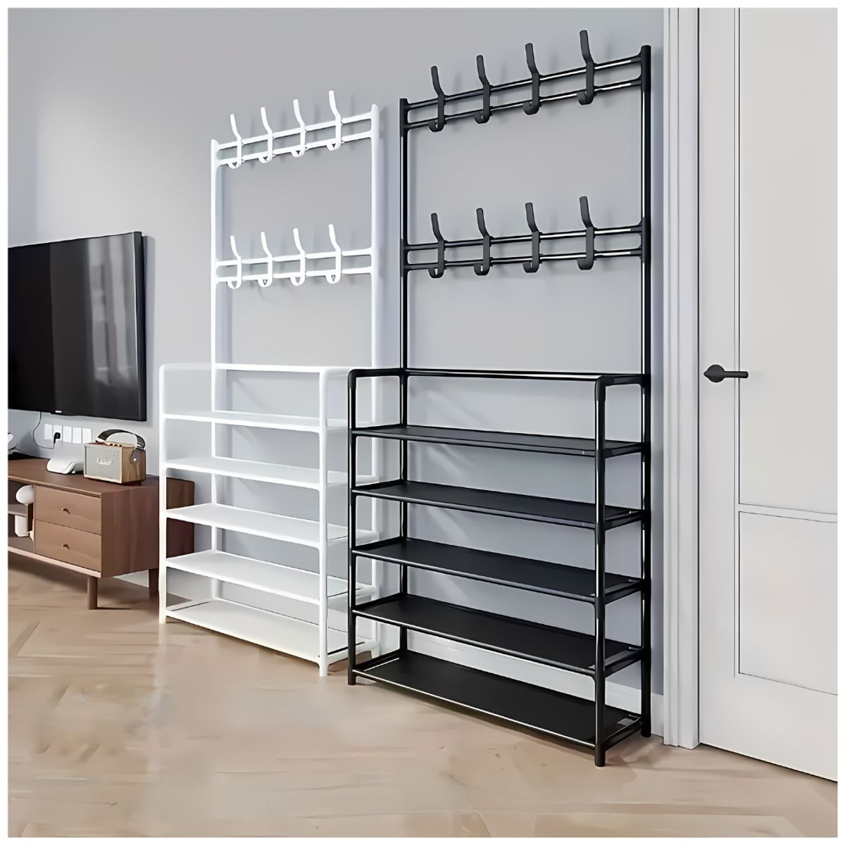 GENERICO - Estante Organizador Zapatera Multiusos 5 Niveles 172x80x275 - Blanco