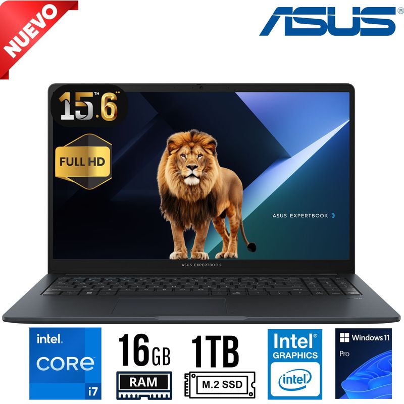 ASUS - Laptop ASUS Expertbook B1503CVA-NJ2188 Intel Core i7-1355U Ram 16GB SSD 1TB 15.6" FHD, Win 11 Pro