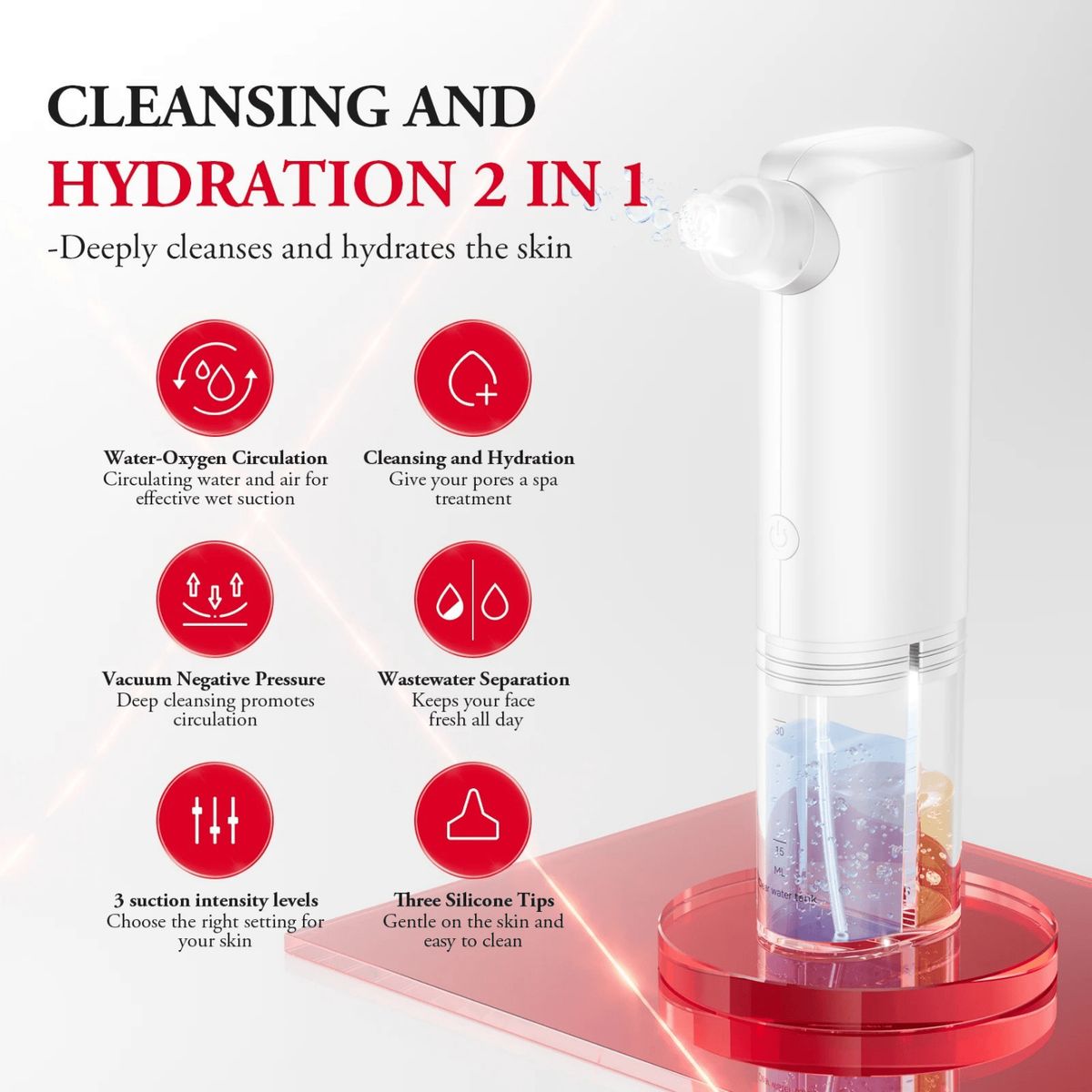 ANLAN - Extractor Puntos Negros Hidro Limpieza Facial Burbujas Succión Vacío