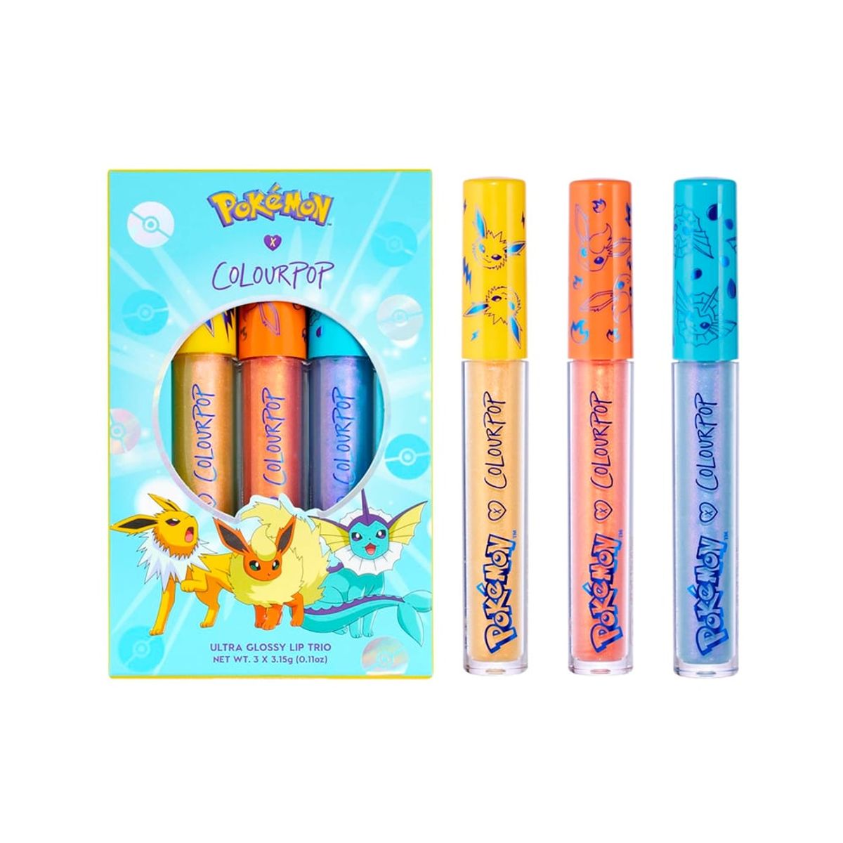 COLOURPOP - Pokemon ColourPop Gloss de labios Trio Evoluciones