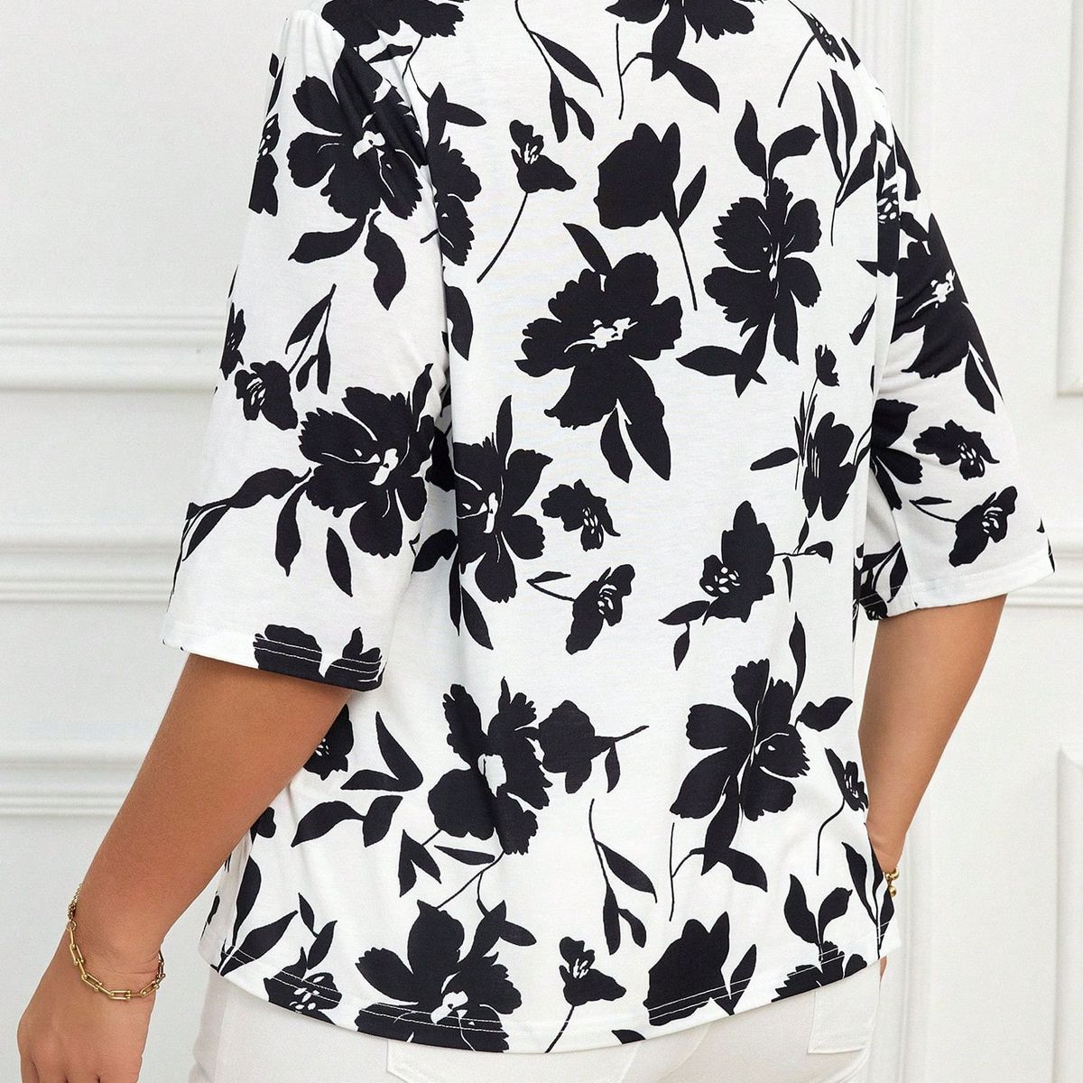 KAST PE - Cardigan mujer Soleil Blanco con estampado Negro  - Talla L/XL