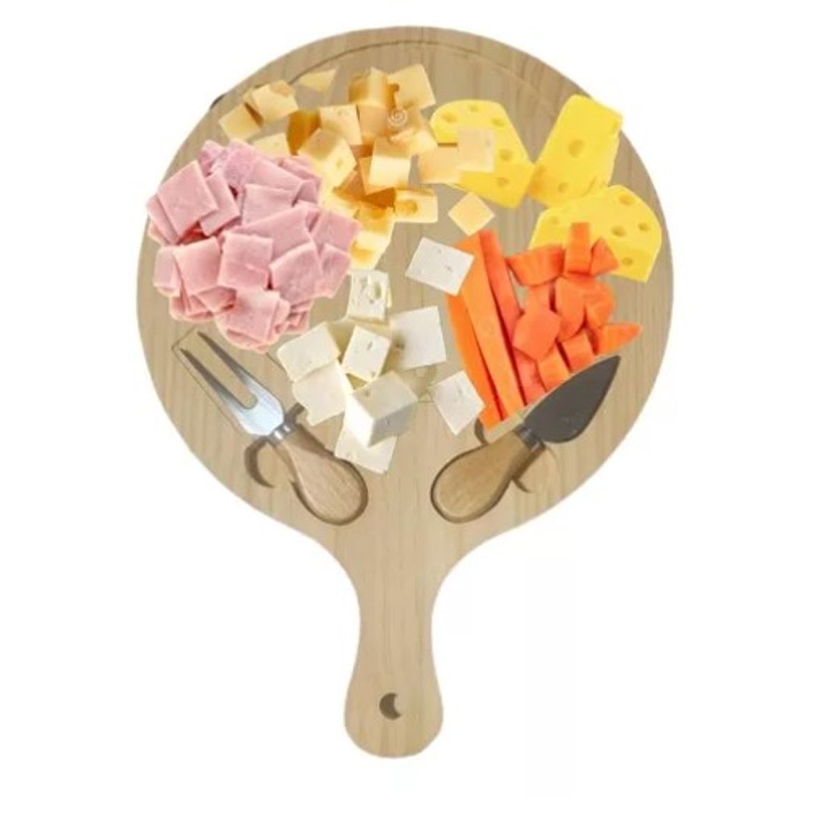 GENERICO - Tabla Madera Bambú Quesos Jamón Picoteo Cóctel