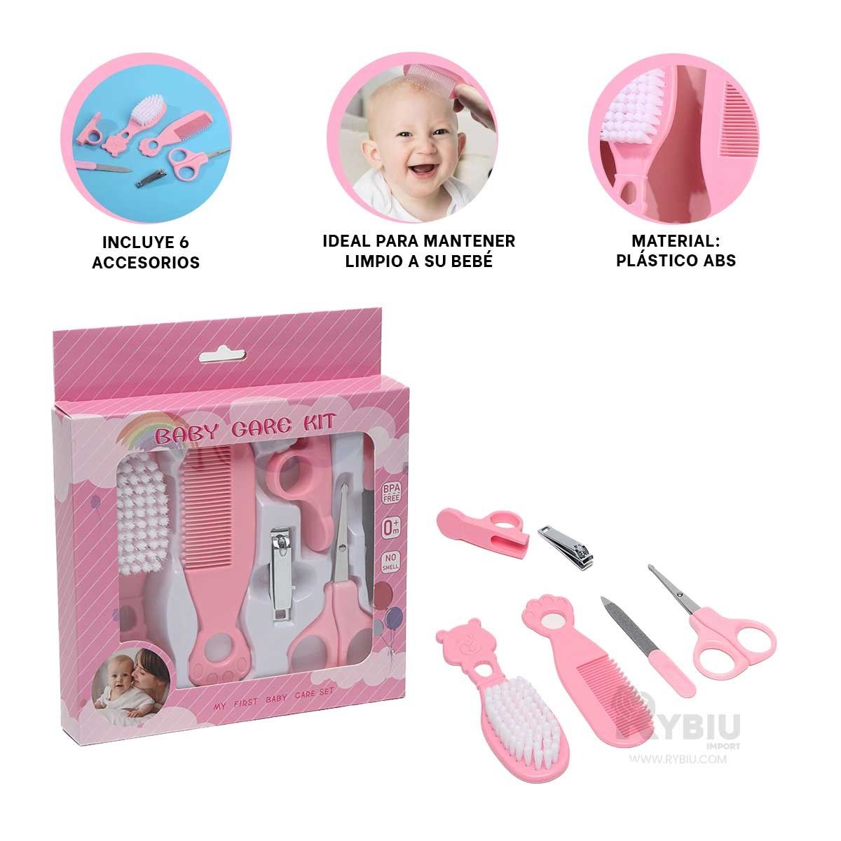 GENERICO - Kit De Higiene Pequeño 6 Piezas Para Bebe Rosado