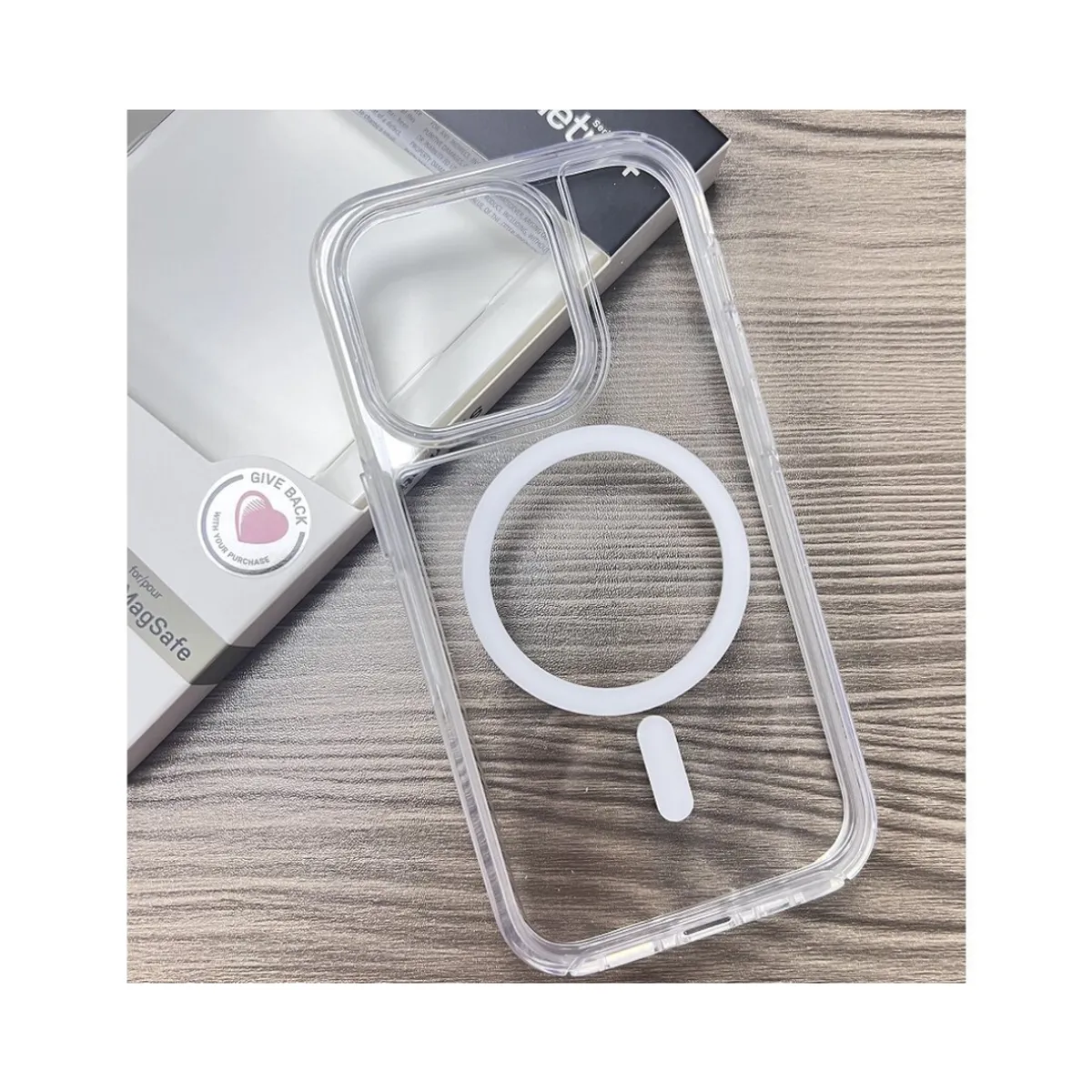 GENERICO - Case a prueba de golpes MagSafe - TRANSPARENTE -IPHONE 15