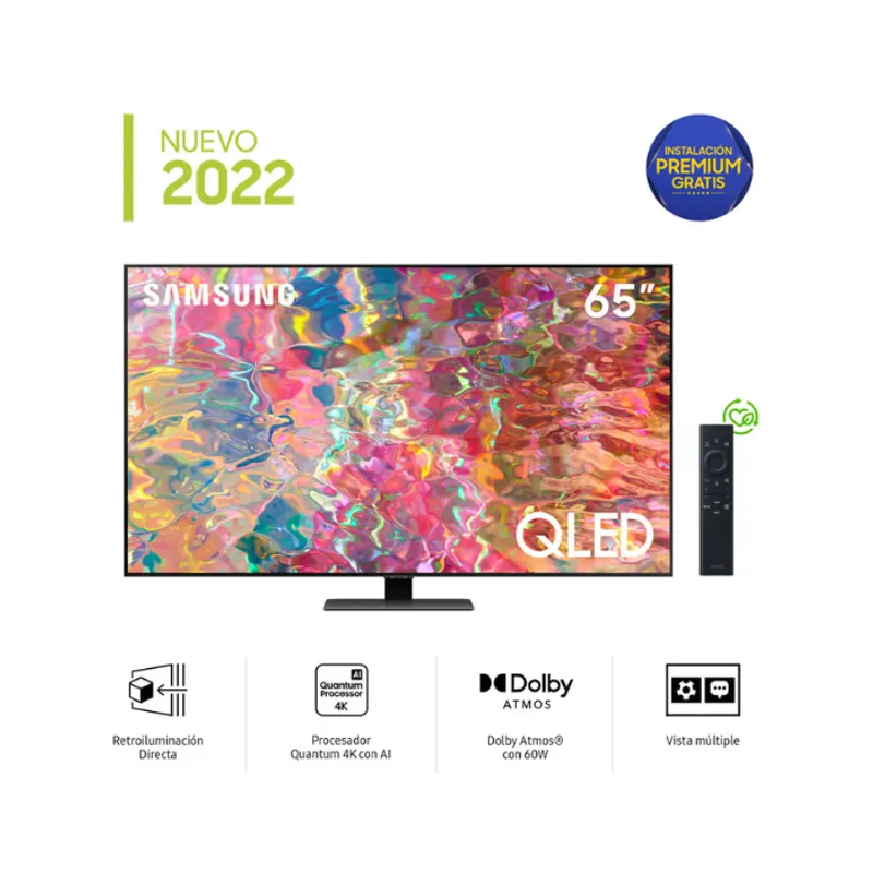 SAMSUNG - Televisor SAMSUNG Smart  TV 65" QLED 4K QN65Q80B TIZEN