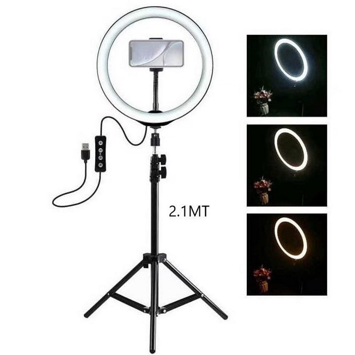 GENERICO - Combo  Aro led 26 cm + Trípode de 2.1.mt
