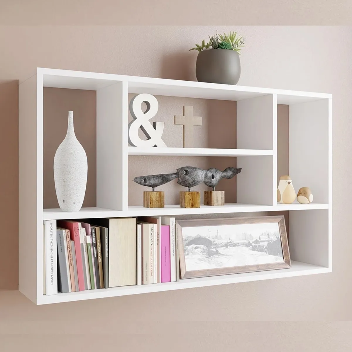 GENERICO - Repisa Flotante Melamina Cubo 100x60x20cm Blanco