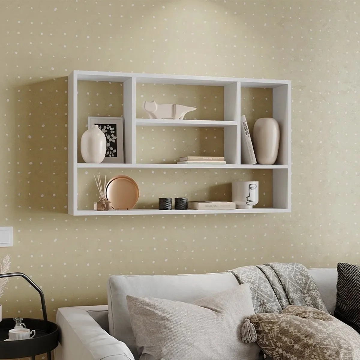 GENERICO - Repisa Flotante Melamina Cubo 100x60x20cm Blanco