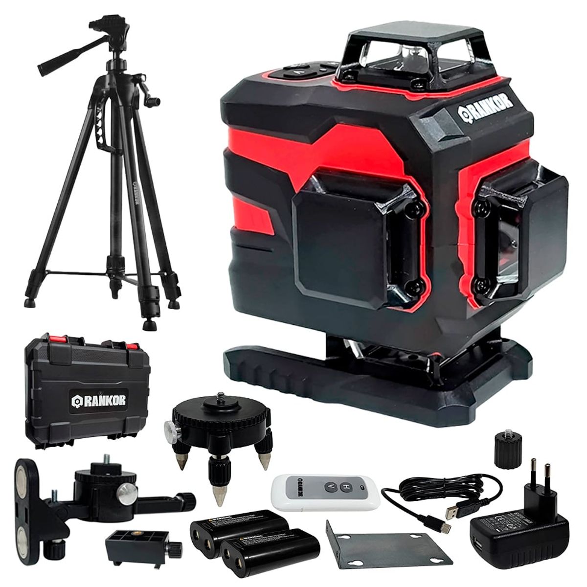 RANKOR - NIVEL LASER 4D VERDE INDUSTRIAL RANKOR RLG16001KIT 16 LINEAS + TRIPODE
