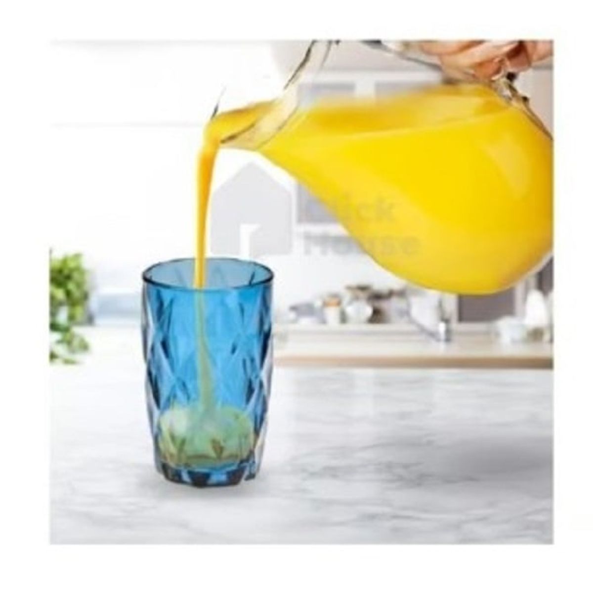 GENERICO - Set de Vasos Labrados Azules 6 UNID CALIDAD PREMIUM