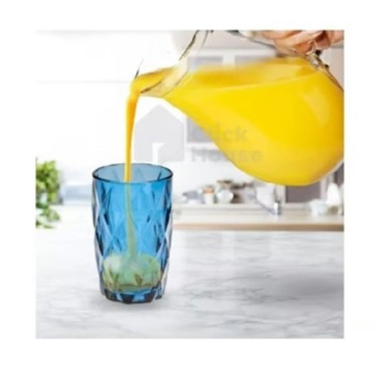 GENERICO - Set de Vasos Labrados Azules 6 UNID CALIDAD PREMIUM