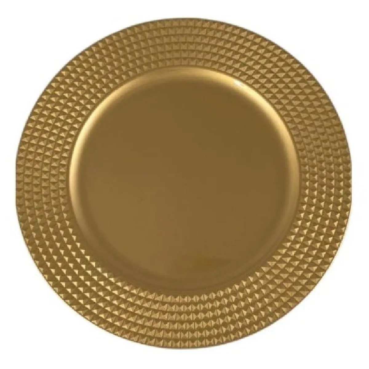 GENERICO - Plato Fondo Sitio Borde Puntos Dorado 33cm Decoración Mesa