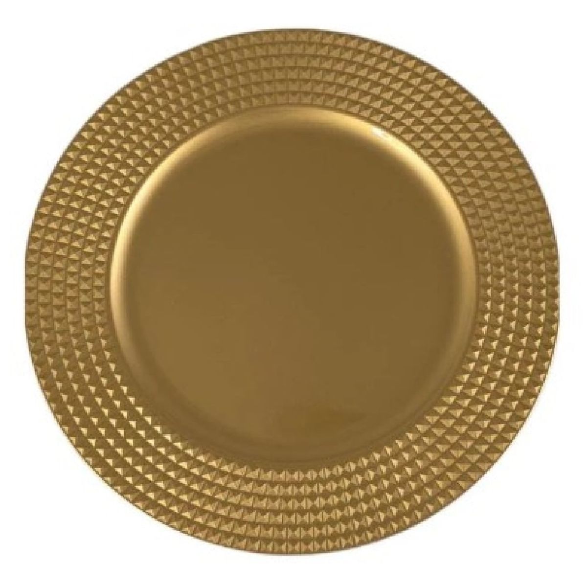 GENERICO - Plato Fondo Sitio Borde Puntos Dorado 33cm Decoración Mesa