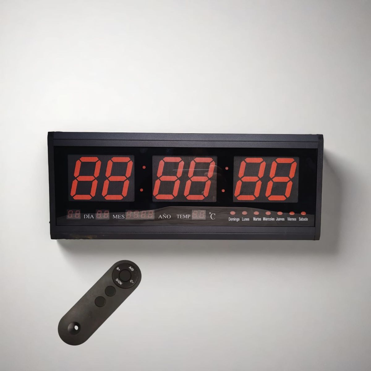 GENERICO - Reloj Digital de Pared con Cronómetro y Control 48x19cm