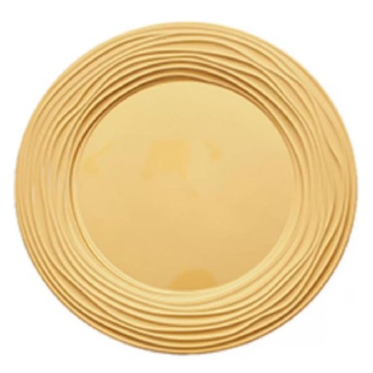 GENERICO - Plato Fondo Sitio Borde Líneas Dorado 33cm Decoración Mesa