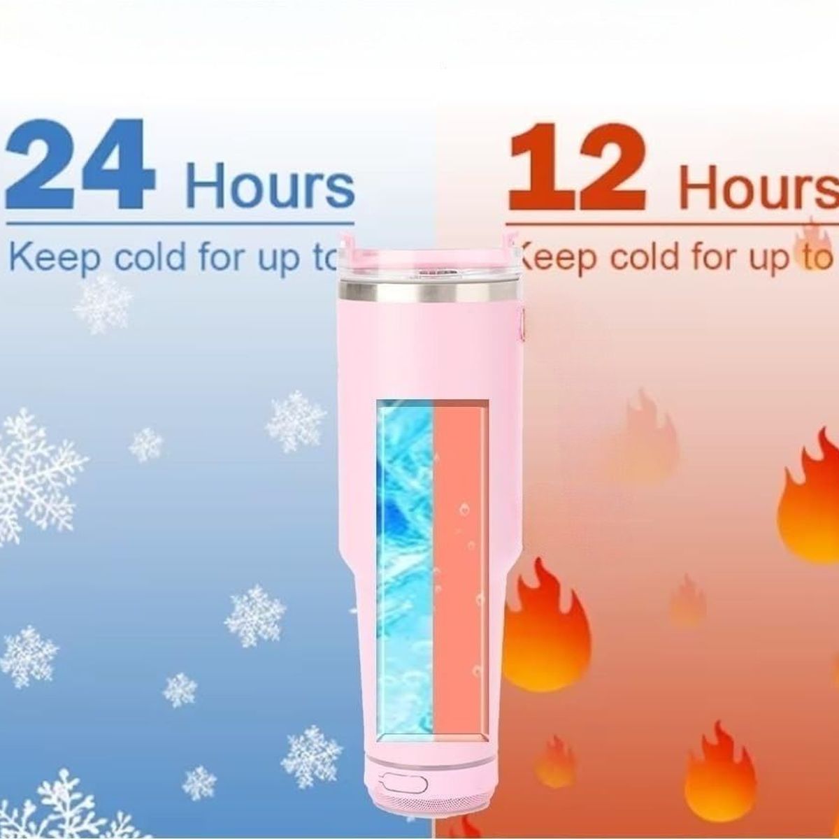 GENERICO - VASO TÉRMICO PARLANTE INTELIGENTE LUCES TOMATODO GRANDE ACERO 900ML