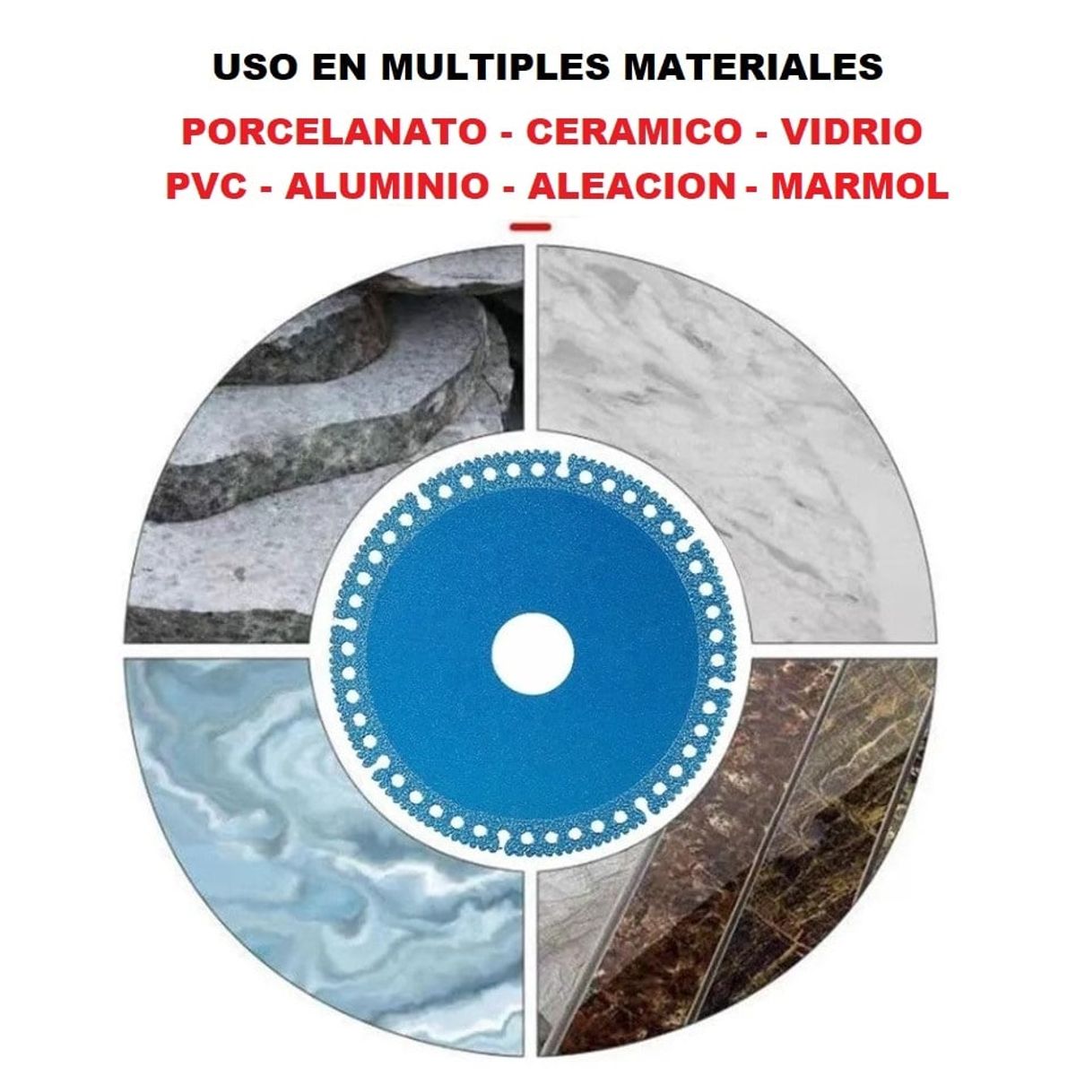 GENERICO - Disco Diamantado Corte Multimaterial Porcelanato Aluminio Pvc Vidrio