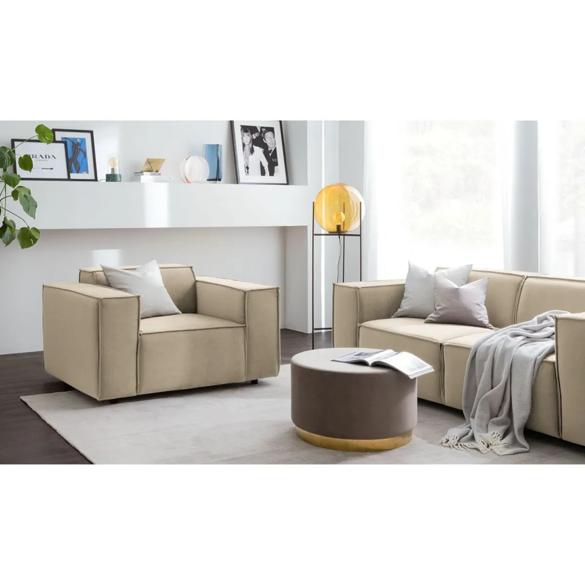 GENERICO - Sofá 1 Cuerpo Vitoriano - Beige